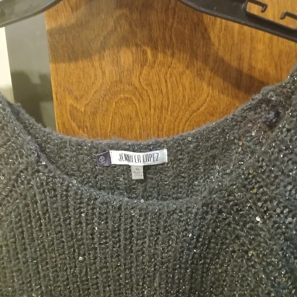 JENNIFER LOPEZ grey sequin sweater - Picture 3 of 7